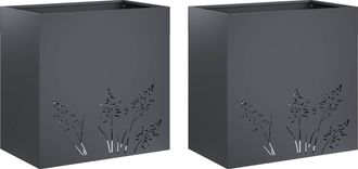vidaXL Macetero De Jard&iacute;n 2 Uds. Gris Antracita 50 X 30 X 49 Cm Vidaxl