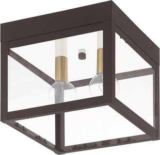 Livex Lighting 2-Light Bronze Outdoor Ceiling Mount