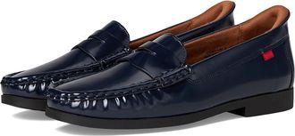 Marc Joseph New York Newbury Street (Hands Free Technology) Womens Dress Flat Shoes Navy : 10.5 M, Faux Leather