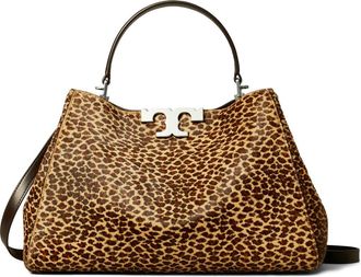 Tory Burch Eleanor Genuine Calf Hair Satchel in Brown Multi at Nordstrom