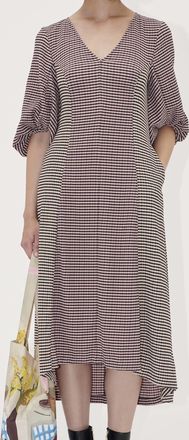 Stine Goya Dames Stine Goya Midi Dress met driekwart mouwen in zwart en roségoud