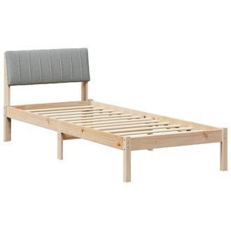 vidaXL Bed frame Brown and light grey 80 x 200 cm Solid pine wood vidaXL
