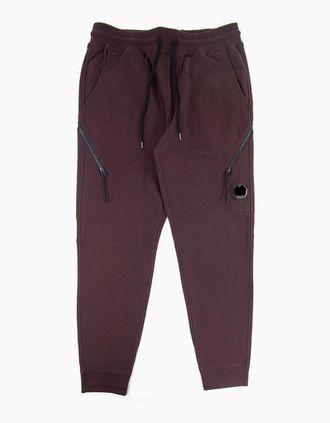 C.P. Company Mens CP Company Diagonal Raised Fleece Double Zip Lens Sweatpants Bitter Chocolate 593 - Size: 32/30/31