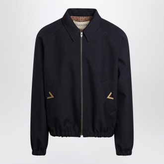 Valentino Marineblaue Bomberjacke von Valentino mit Vgold-Taschen