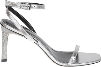 Tory Burch Pav&eacute; Sandalen met Hak - Dames - Sandalen met hakken - Grijs - 36 EU - Leer - Schoenen