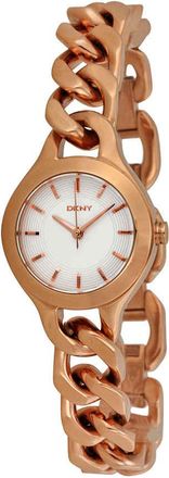 DKNY Chambers White Pearlized Dial Rose Gold-tone Ladies Watch NY2214