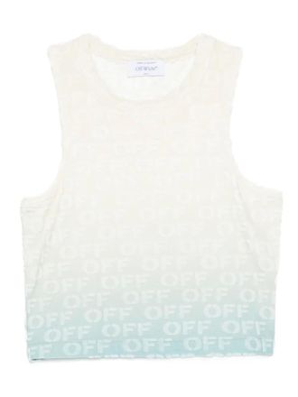 Off-white Canotta con monogramma jacquard - Bianco