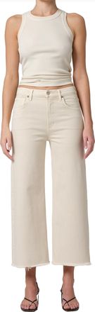 Citizens Of Humanity Lyra Crop Wide Leg Jeans In Almondette