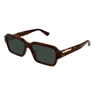 Gucci Rechthoekige zonnebril met metalen inzet - Heren - Zonnebrillen - Bruin - 54 MM - Accessoires