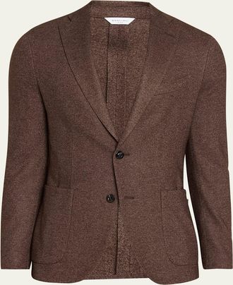 Boglioli Mens K-Jacket Silk and Cashmere Jersey Knit Sport Coat