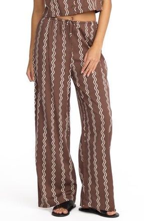 Billabong Another Wave Drawstring Cotton Blend Pant in Espresso Brown at Nordstrom Rack, Size Medium