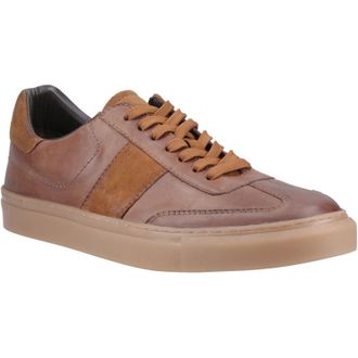 Hush Puppies Riley Suede Mens Tan Trainers - Size UK 10