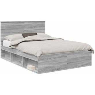 vidaXL Estructura De Cama Con Cabecera Gris Sonoma 150 X 200 Cm Vidaxl