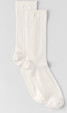 Alo | Cashmere Mesh Socks in Ivory White, Size: Medium