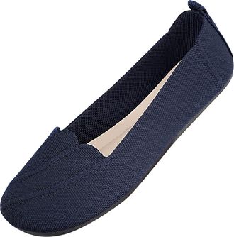 Generic Dark Blue Women Stylish Moccasins with A Shallow Design and Mesh Upper for A Fashion Forward Approach