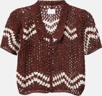 Anna Kosturova Top cropped in crochet di cotone