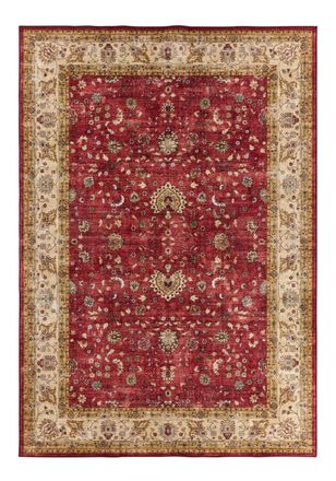 Nazar Rugs Alfombra vintage oriental beige y roja 160x220 cm