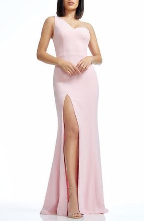 Dress The Population Magdalynn Asymmetric One Shoulder Mermaid Gown in Vintage Pink at Nordstrom Rack, Size Large