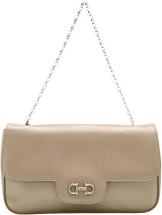 Ferragamo Pre-owned Shoulder Bags, female, Beige, Size: ONE SIZE Pre-owned Handbag