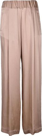 Semicouture Palazzo Pants Acetate Silk - Beige