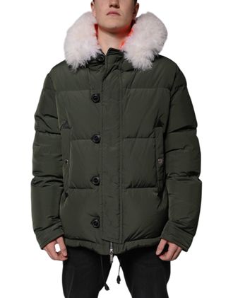 Dsquared2 Dsquared&sup2; Hooded Long Sleeves Fur Shearling Mens Jacket