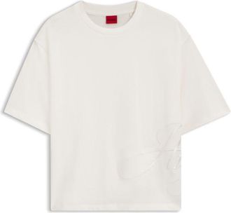 HUGO BOSS Cotton-jersey T-shirt with oversized logo embroidery