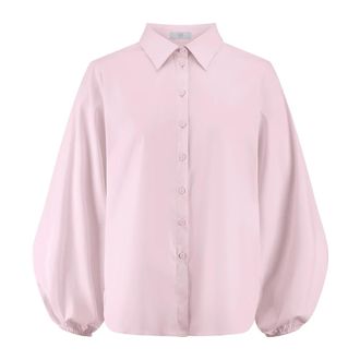 Riani Overhemden, Dames, Roze, S, Katoen, Poplin Blouse met Ballonmouwen
