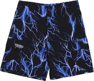 Phobia Archive All Over Lightning Cargo Shorts - Heren - Korte Broeken - Veelkleurig - S - Katoen - Korte Broeken