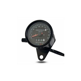 OEM Nazalus - Gran Oferta - Veloc&iacute;metro Mec&aacute;nico Personalizado Estilo Cafe Racer Retro Con Indicador Led Y Od&oacute;metro, 220 Km/h, Negro