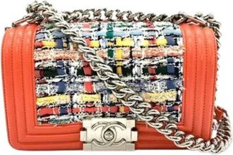 Chanel Pre-owned Boy Shoulder Bag - Dames - Vintage Schoudertas - Oranje - ONE Size - Leer - Vintage
