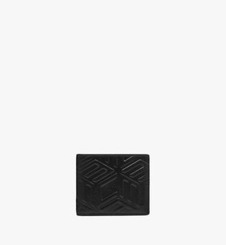 MCM Cubic Monogram Embossed Wallet - Black