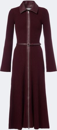SIMKHAI Ismelle belted ribbed-knit shirt dress