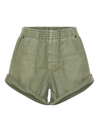 One Teaspoon elasticated-waistband khaki shorts - Green