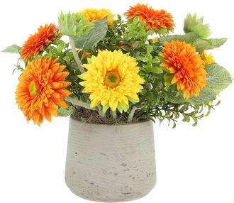 Creative Displays Inc. Handmade Faux Sunflower Arrangement In Fiberstone Pot