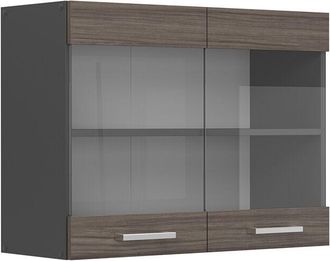 Vicco Armario De Cocina Con Vidrio R-line, Gris Noble, 80 Cm