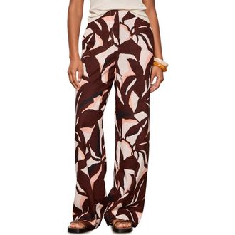 Sanctuary Best Time Wide Leg Pants in Burgundy/coral at Nordstrom, Size X-Large