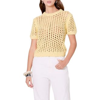 endless rose Sequin Open Stitch Sweater in Butter at Nordstrom Rack, Size Medium