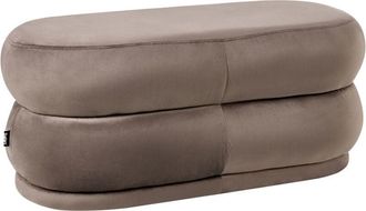 Beliani Banco puf decorativo tapizado moderno color liso taburete terciopelo marrón oscuro Ellendale