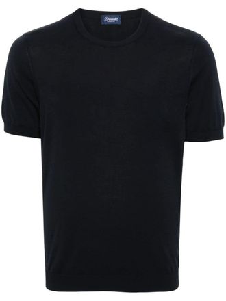 Drumohr T-shirt in maglia fine - Blu