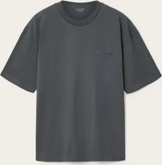 AllSaints Cotton Xander Flocked Logo Oversized T-Shirt, Size: XXL