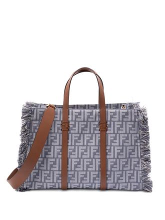 Fendi logo-jacquard tote bag - Blue