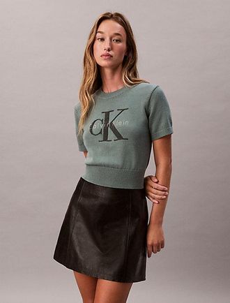 Calvin Klein Jersey Cropped Con Monograma