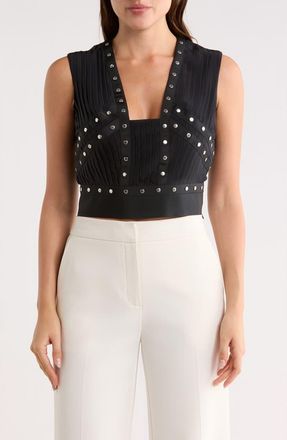 Longchamp Studded Crop Tank in Black at Nordstrom Rack, Size 6 Us / 38 Fr