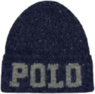 Polo Ralph Lauren Intarsia Knit Merino Muts - Heren - Hoeden - Blauw - ONE Size - Wol - Accessoires
