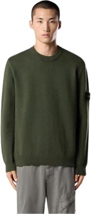 Stone Island Rondgebreide trui - Heren - Ronde hals truien - Groen - M - Truien & Vesten
