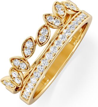 The Diamond Store Interlocking Marquise Stacking Lab Diamond Ring 0.25ct in 18K Gold Vermeil