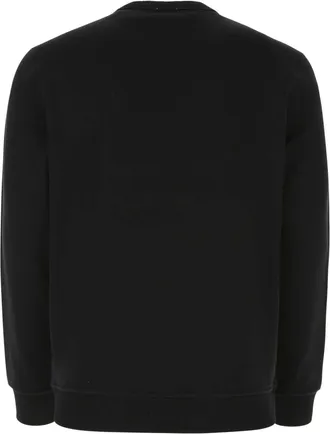 Burberry Mens Logo-Embroidered Cotton Sweatshirt Black Sweater