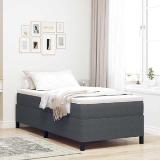 vidaXL Estructura De Cama Gris Oscuro 100 X 200 Cm Telas De Pana Vidaxl