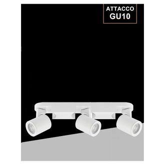 Trade Shop Trade Shop Traesio - Trade Shop - Applique 3 Diffusori Orientabile Soffitto Parete Lampada Gu10 Bianco Nero Th8803 - Blanco