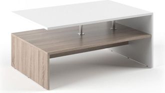 Vicco Mesa de centro Amato, Blanco/Sonoma, 90 x 60 cm